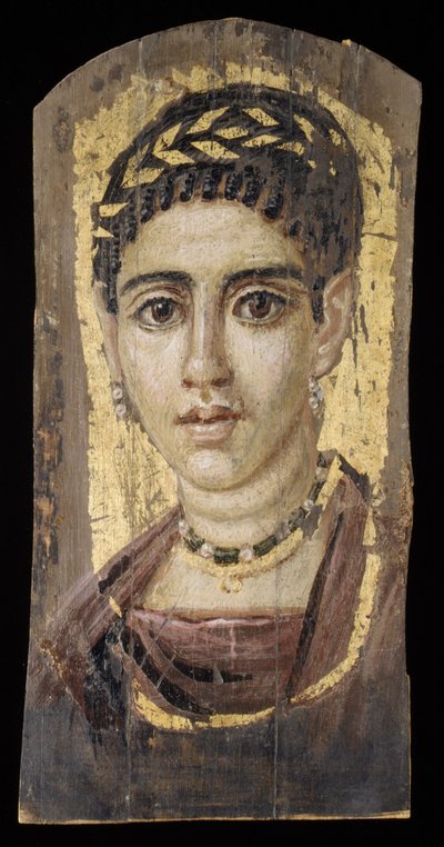Portrait of a Young Woman with a Gilded Wreath by Roman Period Egyptian